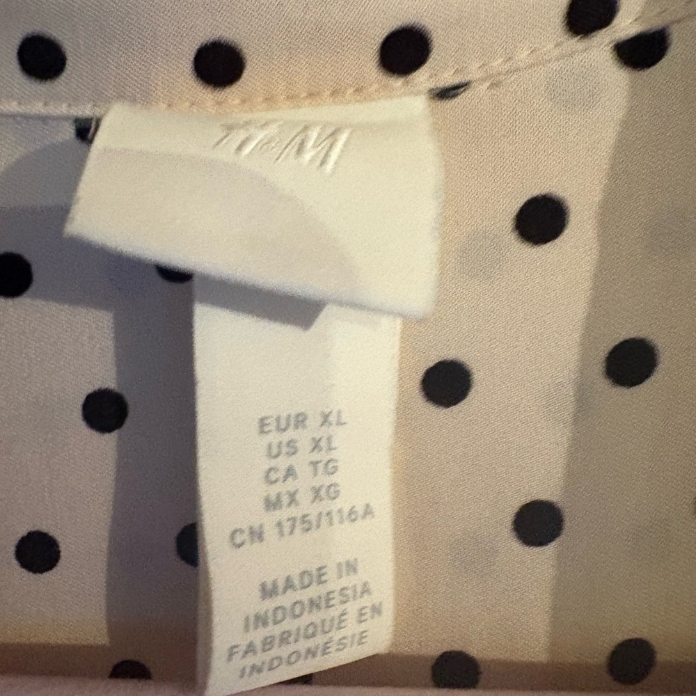 H&M Cream Polka Dot Long Sleeve Dress - Picture 3 of 5